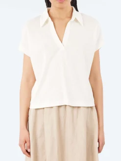 Best - WLINEN03 Polo Shirt in White Women Tops & Blouses