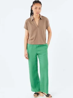 Sale - WLINEN03 Polo Shirt in Faded Grain Women Tops & Blouses