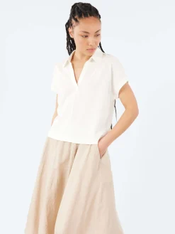 Best - WLINEN03 Polo Shirt in White Women Tops & Blouses