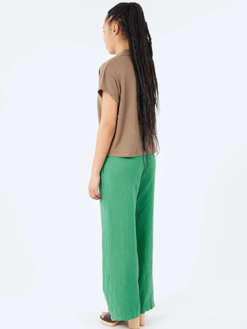 Sale - WLINEN03 Polo Shirt in Faded Grain Women Tops & Blouses