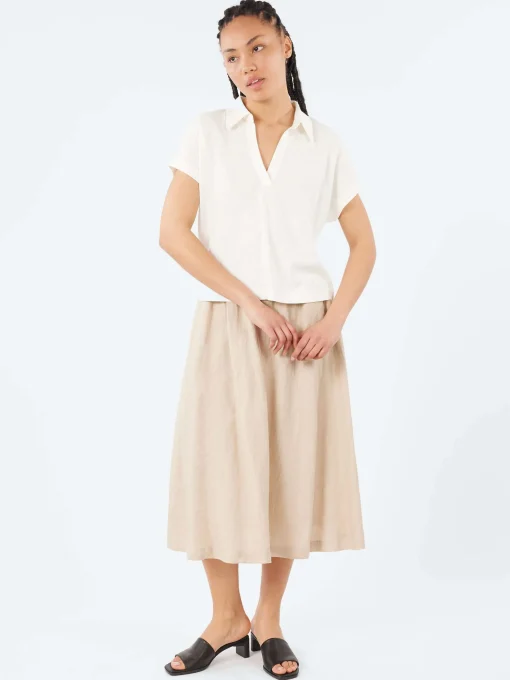 Best - WLINEN03 Polo Shirt in White Women Tops & Blouses