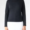 Outlet - Women's Relaxed Longsleeve T-Shirt in Deep Black Women Tops & Blouses | T-Shirts