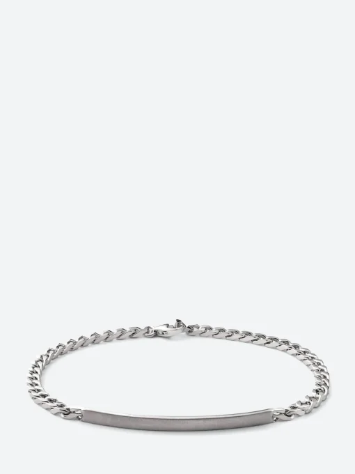 New - 3mm ID Chain Bracelet in Matte Silver Women Jewelry | Jewelry