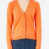 Fashion - 2510 Cardigan in Flame Orange Women Tops & Blouses | Knitwear