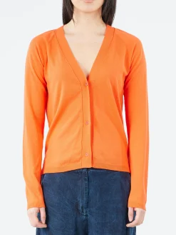 Fashion - 2510 Cardigan in Flame Orange Women Tops & Blouses | Knitwear