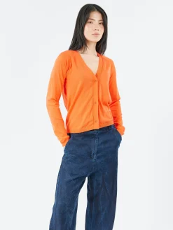 Fashion - 2510 Cardigan in Flame Orange Women Tops & Blouses | Knitwear