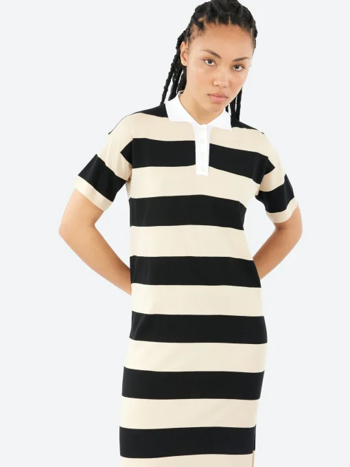 Hot - 2523 Polo Dress in Black and Oat Women Dresses