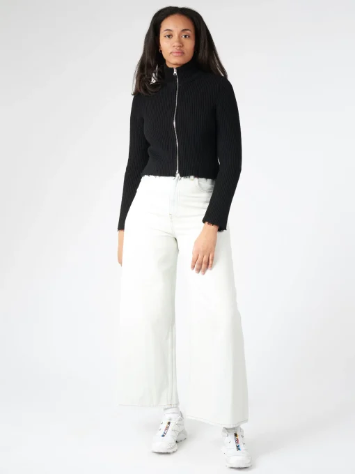 Discount MM6 - Raw Hem Camionneur Sweater in Black Women Tops & Blouses | Sweatshirts