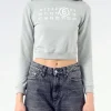 Best - Logo Cropped Sweatshirt in Sage Women Tops & Blouses | Sweatshirts