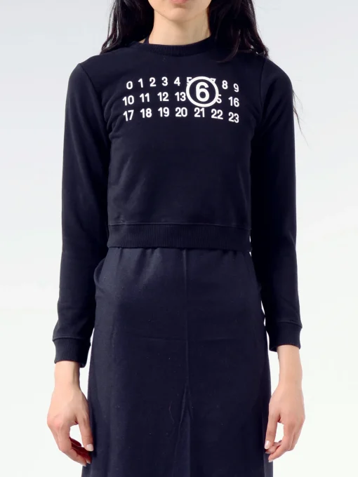 Online - Logo Cropped Sweatshirt in Black Women Tops & Blouses | Sweatshirts