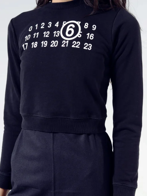Online - Logo Cropped Sweatshirt in Black Women Tops & Blouses | Sweatshirts