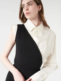 Clearance - Maxi Dress in Black and Off White Women Dresses