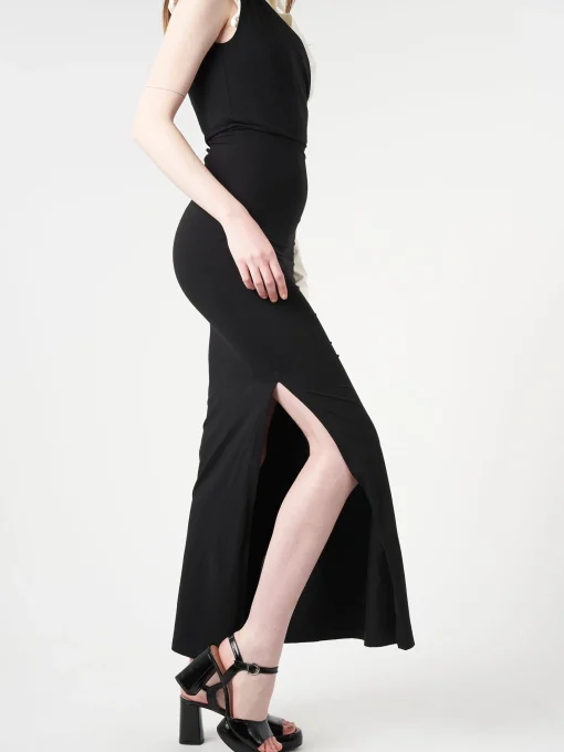 Clearance - Maxi Dress in Black and Off White Women Dresses