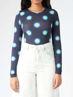 Best - Print Long-Sleeve Bodysuit in Black Women Intimates