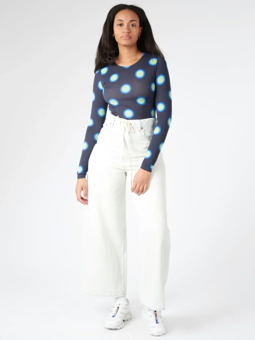 Best - Print Long-Sleeve Bodysuit in Black Women Intimates