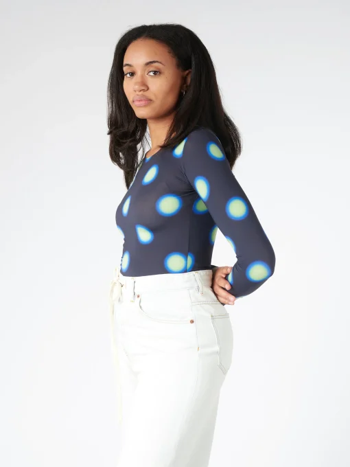 Best - Print Long-Sleeve Bodysuit in Black Women Intimates