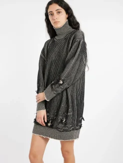 New - Reversible Mini Dress in Black and Beige Women Dresses