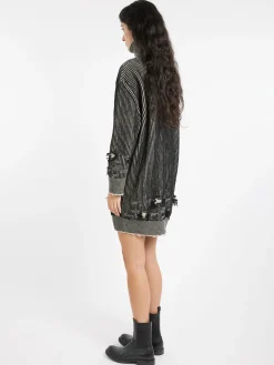 New - Reversible Mini Dress in Black and Beige Women Dresses