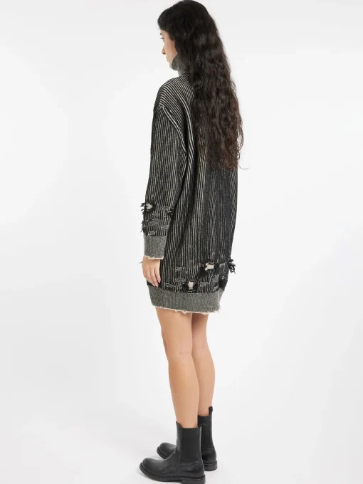 New - Reversible Mini Dress in Black and Beige Women Dresses