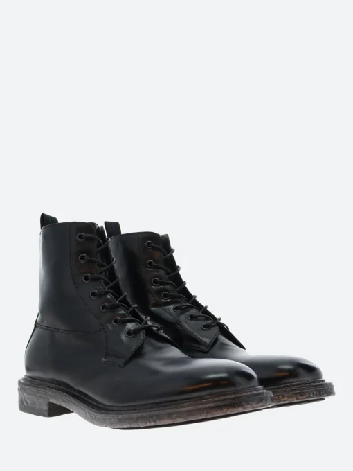 Fashion - 65301 Lace Up Boots in Nero Tebe Boots
