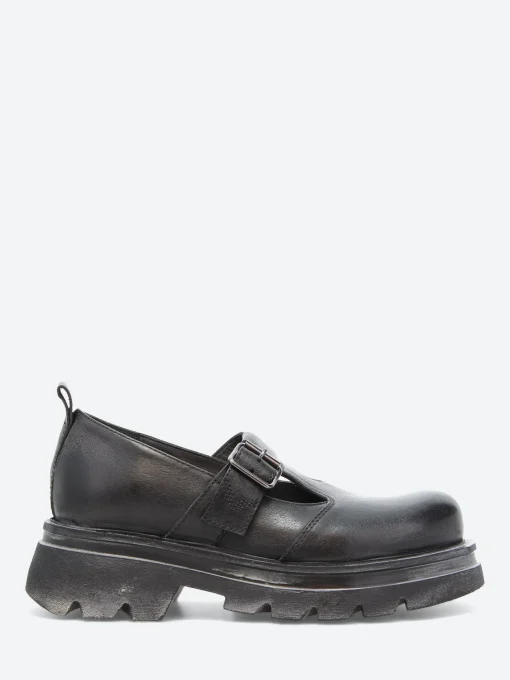 Sale - 76402L Buckle Strap Loafer in Nero Cusna Women Shoes | Overalls & Jumpsuits