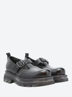 Sale - 76402L Buckle Strap Loafer in Nero Cusna Women Shoes | Overalls & Jumpsuits