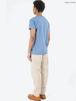 Hot - Linen Cats Pocket Tee in Heather Blue T-Shirts