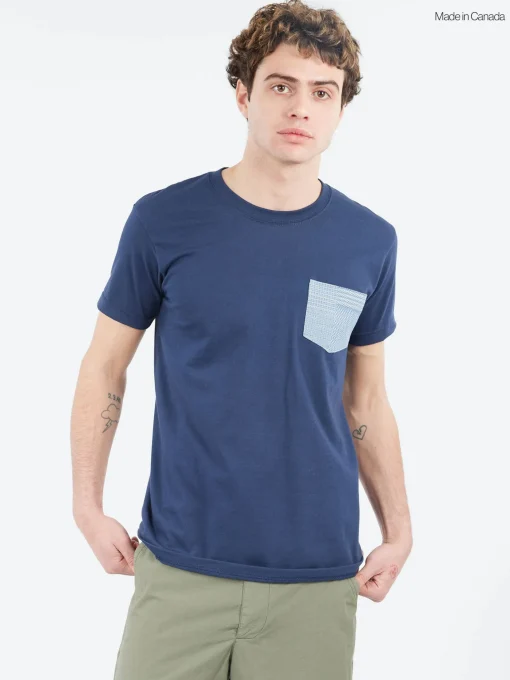 Best - Pocket Tee in Navy and Pale Blue T-Shirts