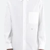 Clearance - Regular Collar Wind Shirt in Off White Button-Ups