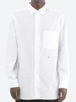 Clearance - Regular Collar Wind Shirt in Off White Button-Ups