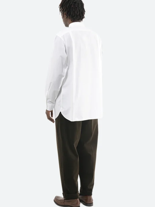 Clearance - Regular Collar Wind Shirt in Off White Button-Ups