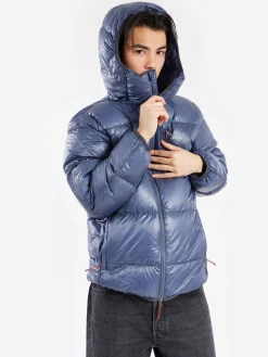 Outlet - Mountain Lodge Down Hoodie in Blue Outerwear