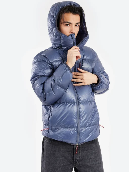 Outlet - Mountain Lodge Down Hoodie in Blue Outerwear