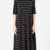 Best - B107 Flared Striped Dress in Women Dresses
