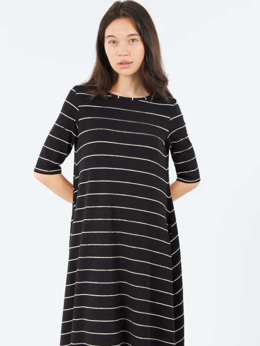 Best - B107 Flared Striped Dress in Women Dresses