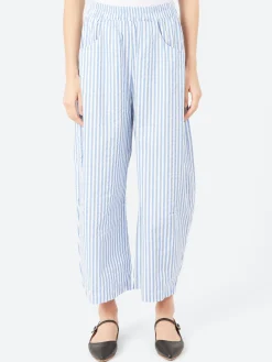 Fashion - Elastic Pleat Trousers in Riga Sky Women Pants