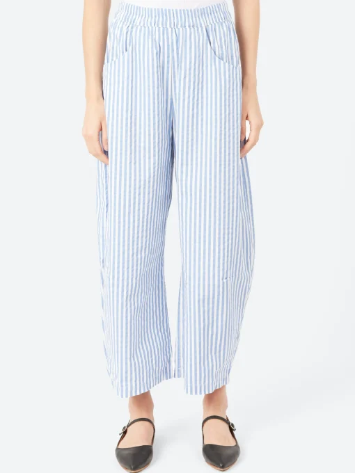 Fashion - Elastic Pleat Trousers in Riga Sky Women Pants