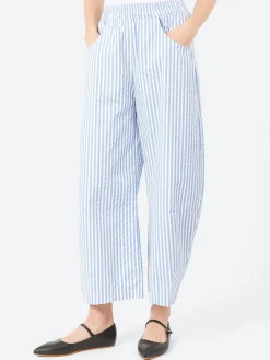 Fashion - Elastic Pleat Trousers in Riga Sky Women Pants