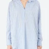 Fashion - Over V-Neck Blouse in Riga Sky Women Tops & Blouses