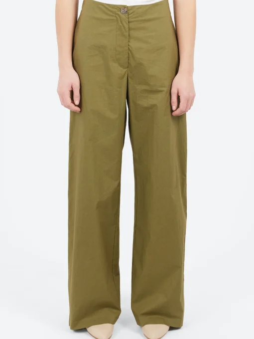 New - Pelleovo Trousers in Cactus Green Women Pants