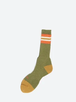Online - Border Socks in Green Socks