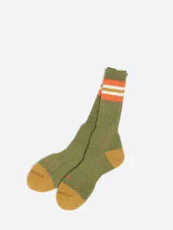 Online - Border Socks in Green Socks