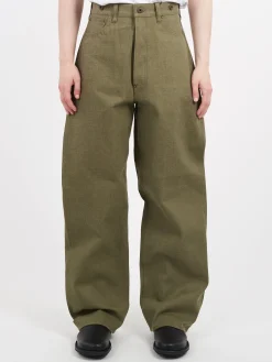 Sale - Railman Denim Pant in Green Pants | Denim
