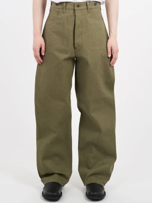 Sale - Railman Denim Pant in Green Pants | Denim