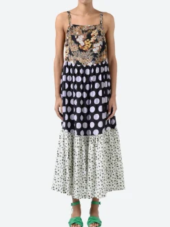 Outlet - Eden Dress in Black Floral Lilac Combo Women Overalls & Jumpsuits | Dresses