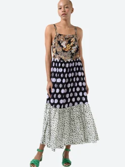 Outlet - Eden Dress in Black Floral Lilac Combo Women Overalls & Jumpsuits | Dresses