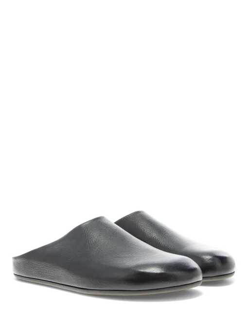 Online - Babouche 001 Mules in Nero Spalla Volanata Shoes