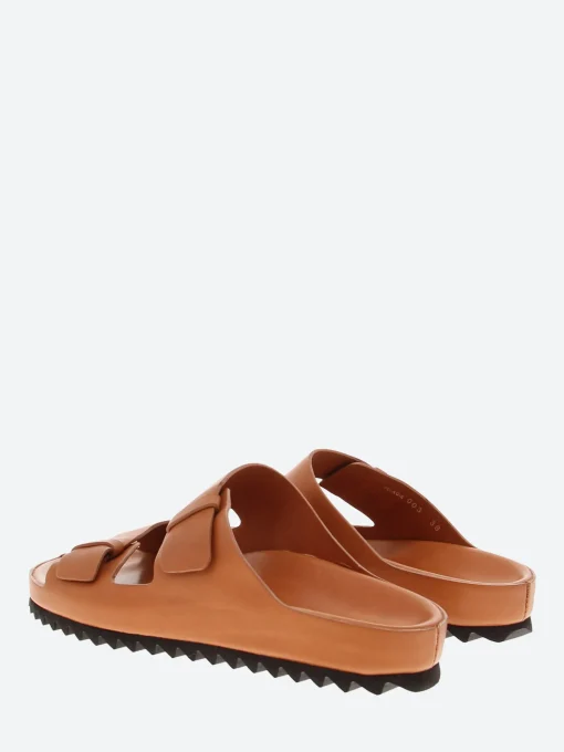 Fashion - Pelagie 003 Leather Sandals in Ginger Biscuit Nappa Women Overalls & Jumpsuits | Slides