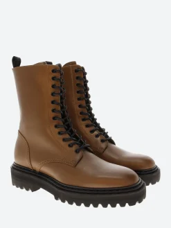 New - Provence 027 Combat Boots in Walnut Women Boots