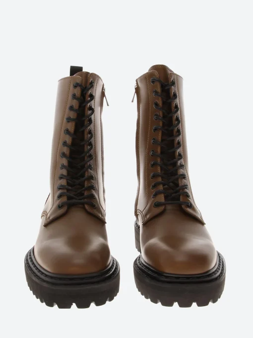 New - Provence 027 Combat Boots in Walnut Women Boots